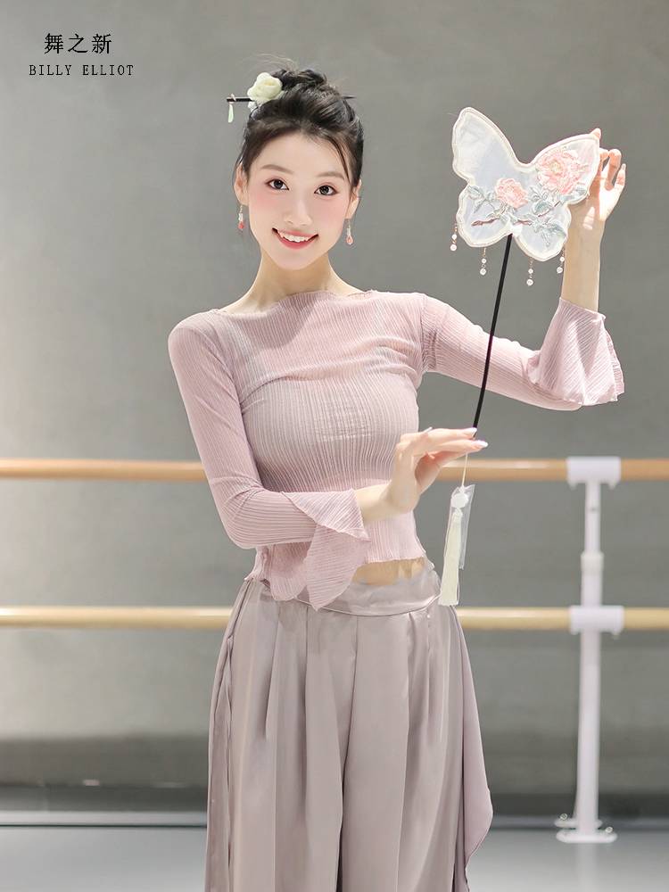 Dance practice uniform net gauze top performance service girl elegant Chinese dance sports clothes 2024 new classical dance gauze jacket