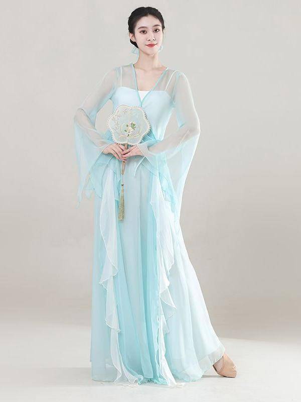 Classical Dance Performance Services Female Ferry Fairy Dance Series Adult Practice Service Long -sleeved National Dance