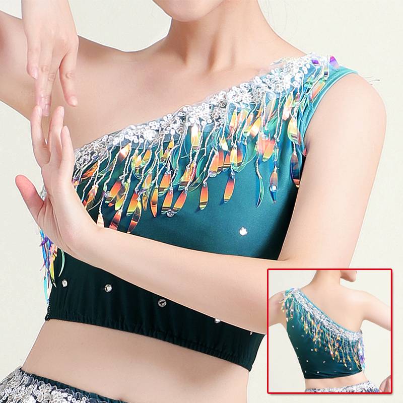 New Dai dance skirt children adult long -sleeved shirt test training skirt national performance clothing