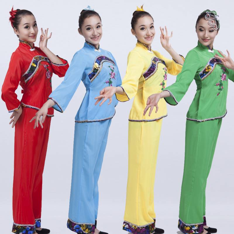 New Yangge service Classical fan dance clothing waist drum service national dance performance service female middle -aged and elderly square dance service