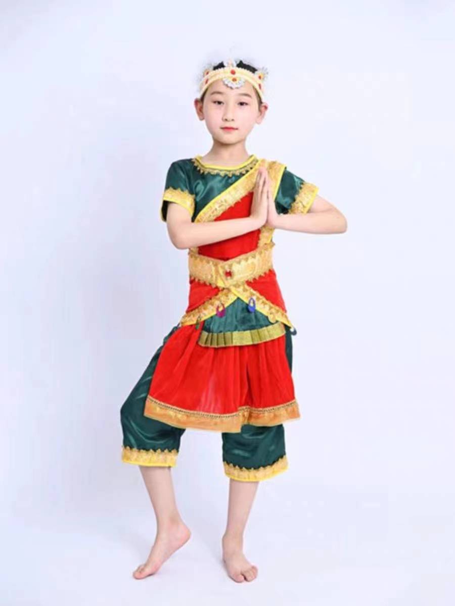 Ancient Ruusha India Dance Performing Children's Xinjiang Dance Stage Performance Clothing Children's National Dance Clothing
