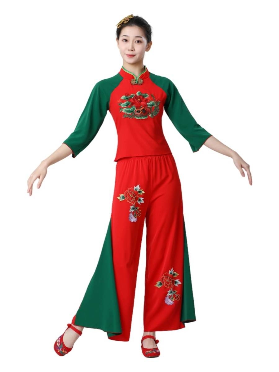 National Clothing New Classical Dance Yangka Clothing Square Dance Set Women's Middle Elderly Fan Dance New Chinese Performance Service