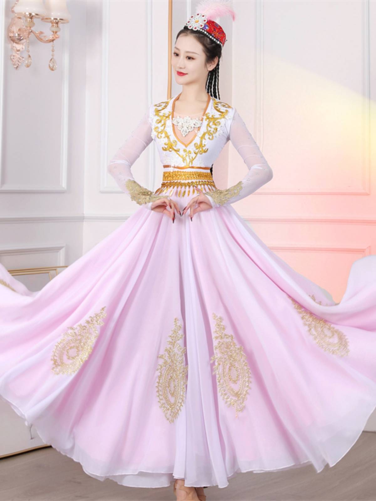Xinjiang Dance Performance Service National Windskin Test Skirt Stage Performs New Victoria