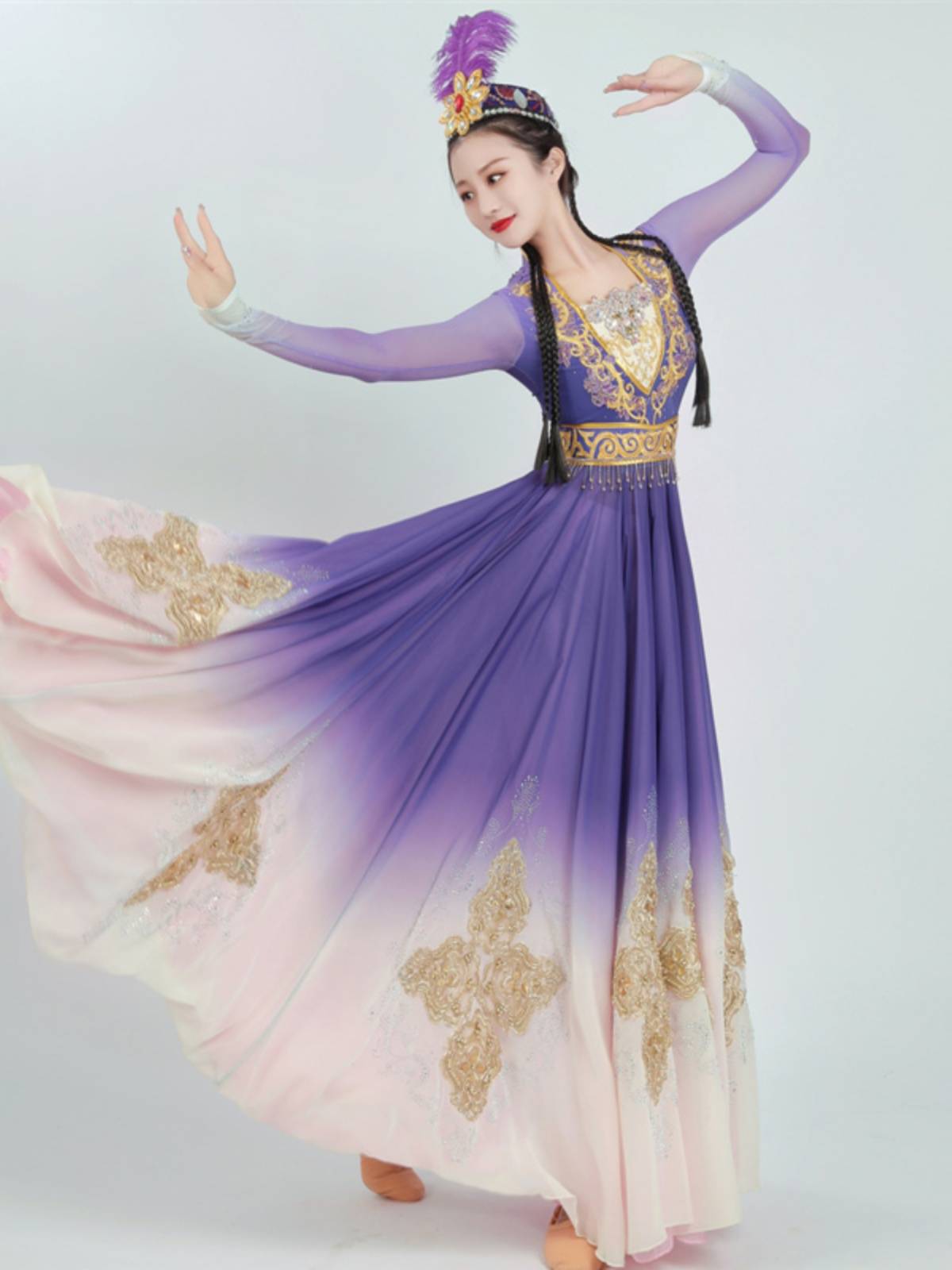 Xinjiang Dance Performance Service National Windskin Test Skirt Stage Performs New Victoria