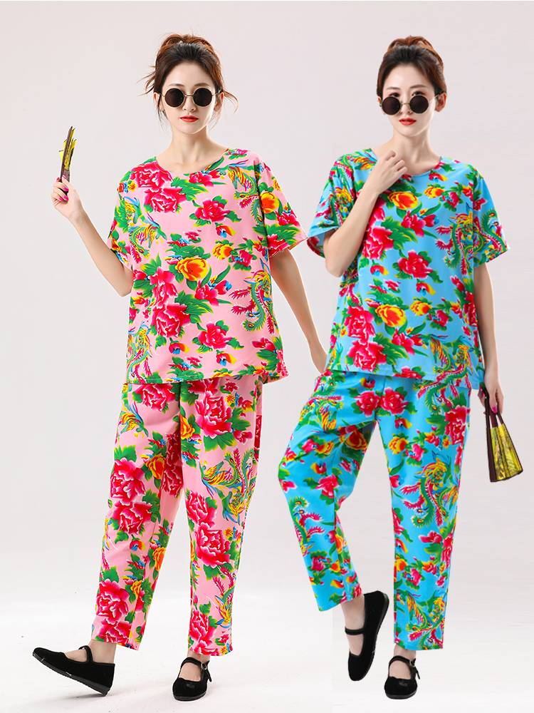 2023 Silk Fashion Northeast Dahua cloth clothing pajamas long -sleeved long -sleeved ethnic trend hip -hop dance clothing