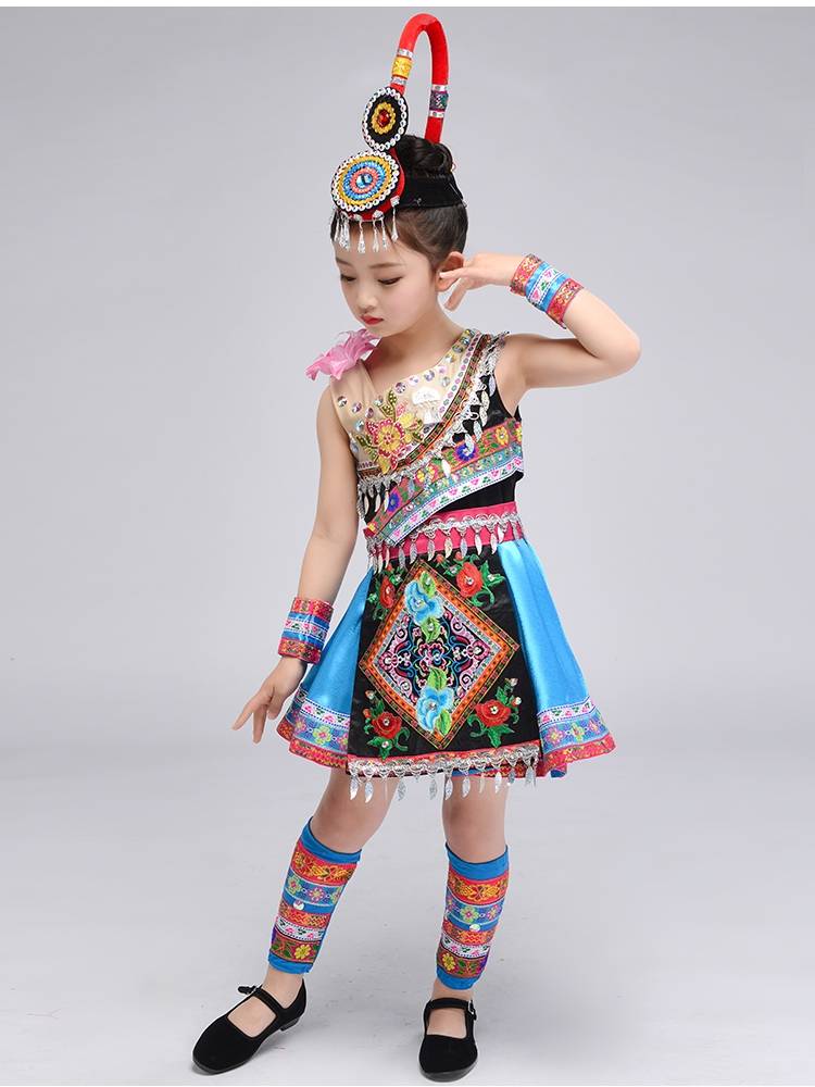 Dai clothing children's performance service minority clothing new models of Yunnan Miao girl national dance performance clothing