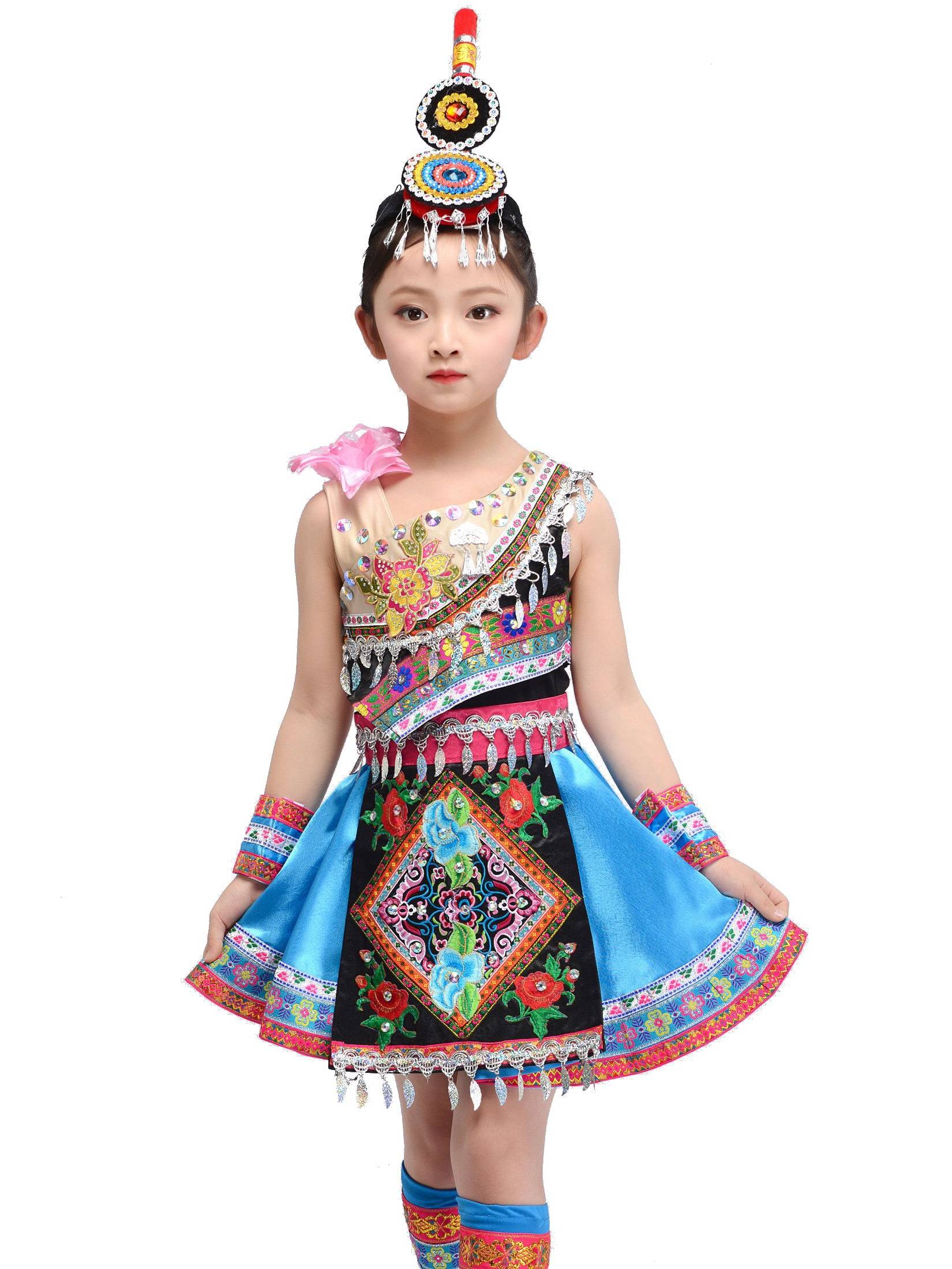 Dai clothing children's performance service minority clothing new models of Yunnan Miao girl national dance performance clothing