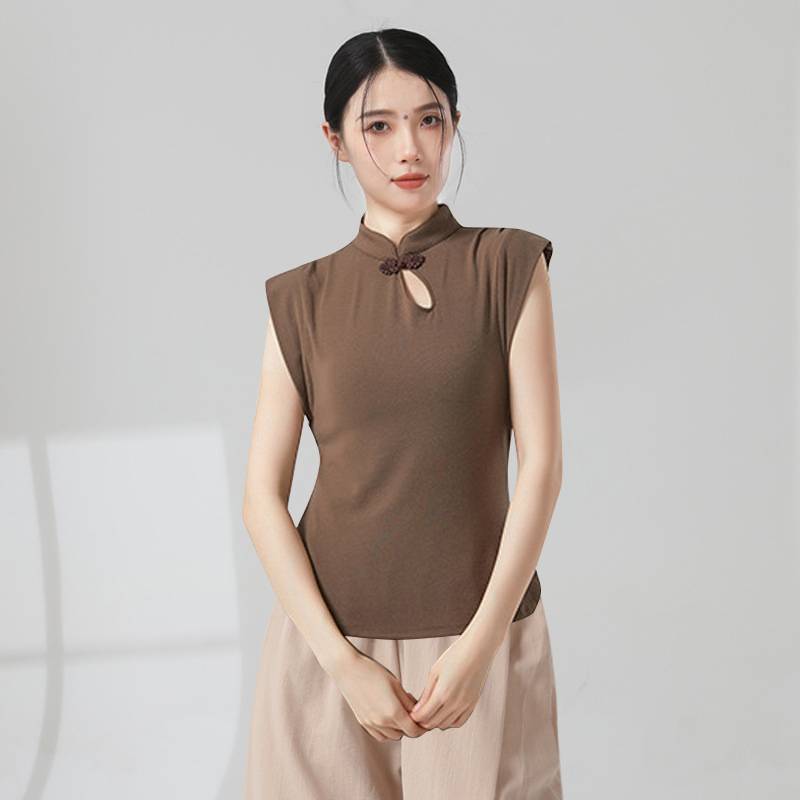 Sleeveless cheongsam collar top classic dance performance service elegant female adult modern dance exercise service national style national dance service