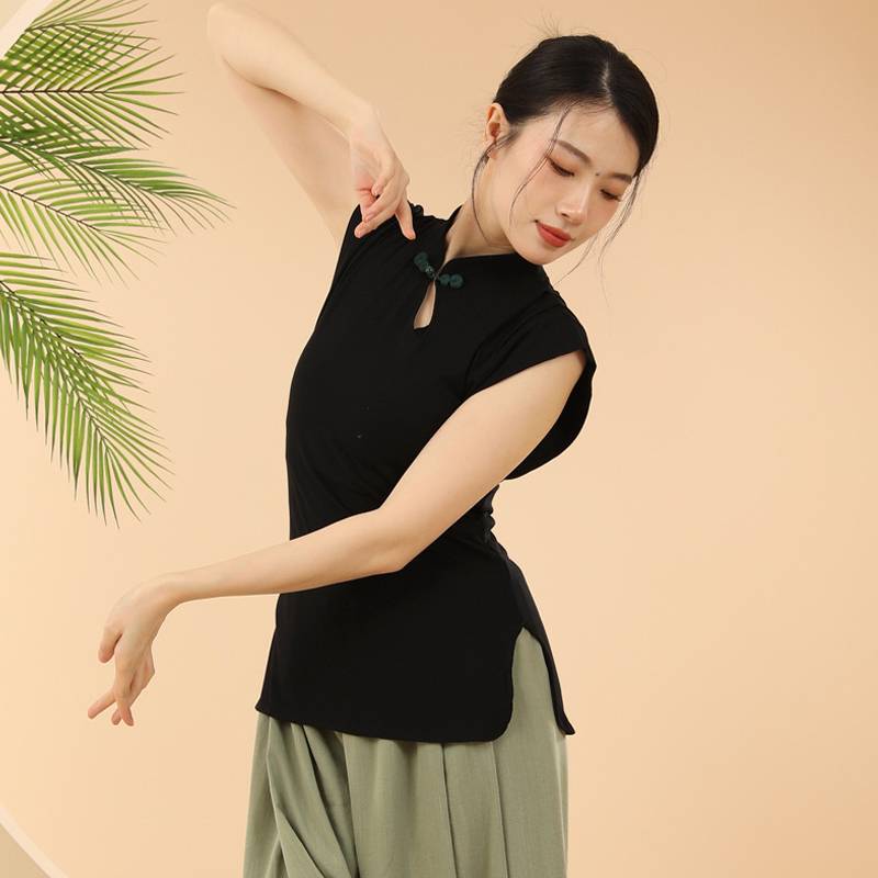 Sleeveless cheongsam collar top classic dance performance service elegant female adult modern dance exercise service national style national dance service
