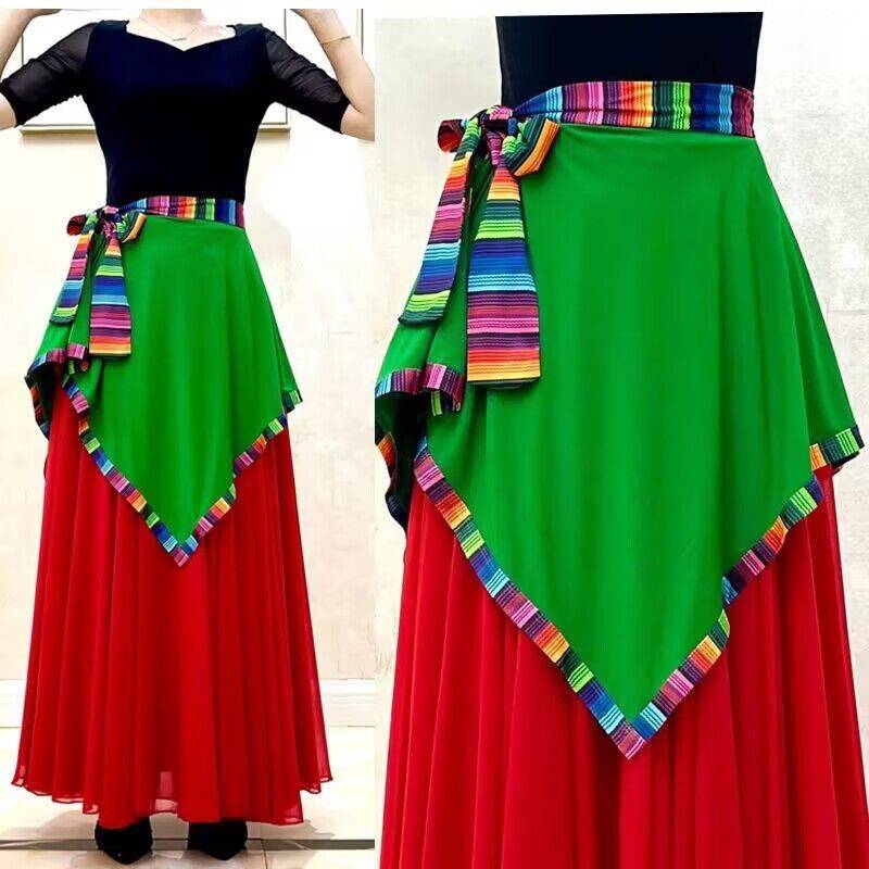 New Plaza Dance Tibetan Dance April Women's Female Women's Women's Words Balm Short National Dance Boiled Dance Skirt
