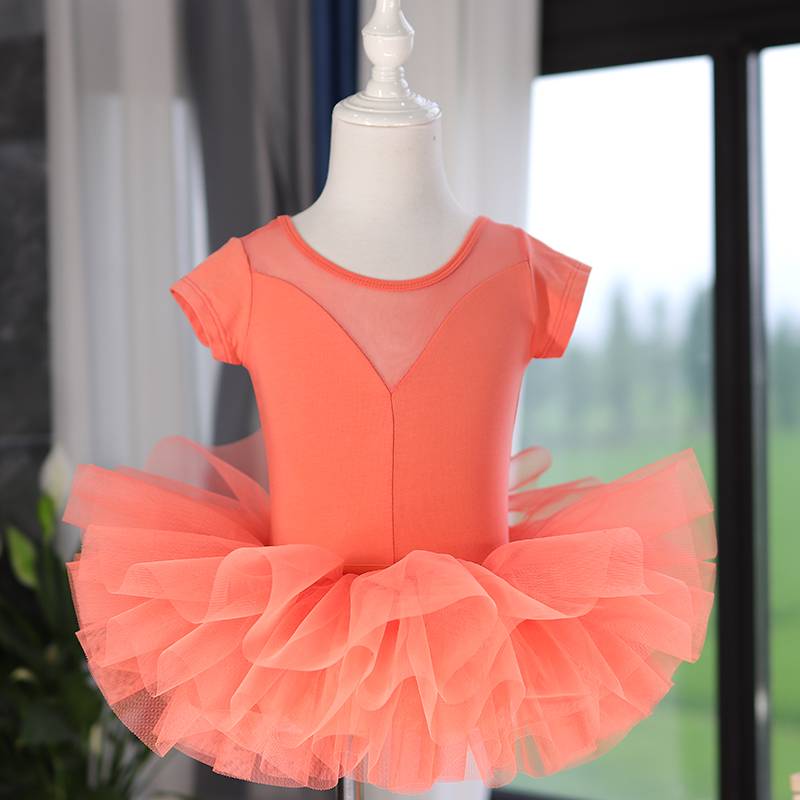 Children's dance service girl practice service summer short -sleeved ballet dance girl Chinese dance national dance dance clothes