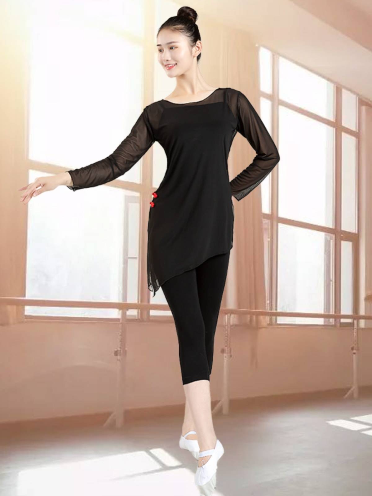New classical dance gauze training exercises adult top female art test yoga national dance elastic performance service
