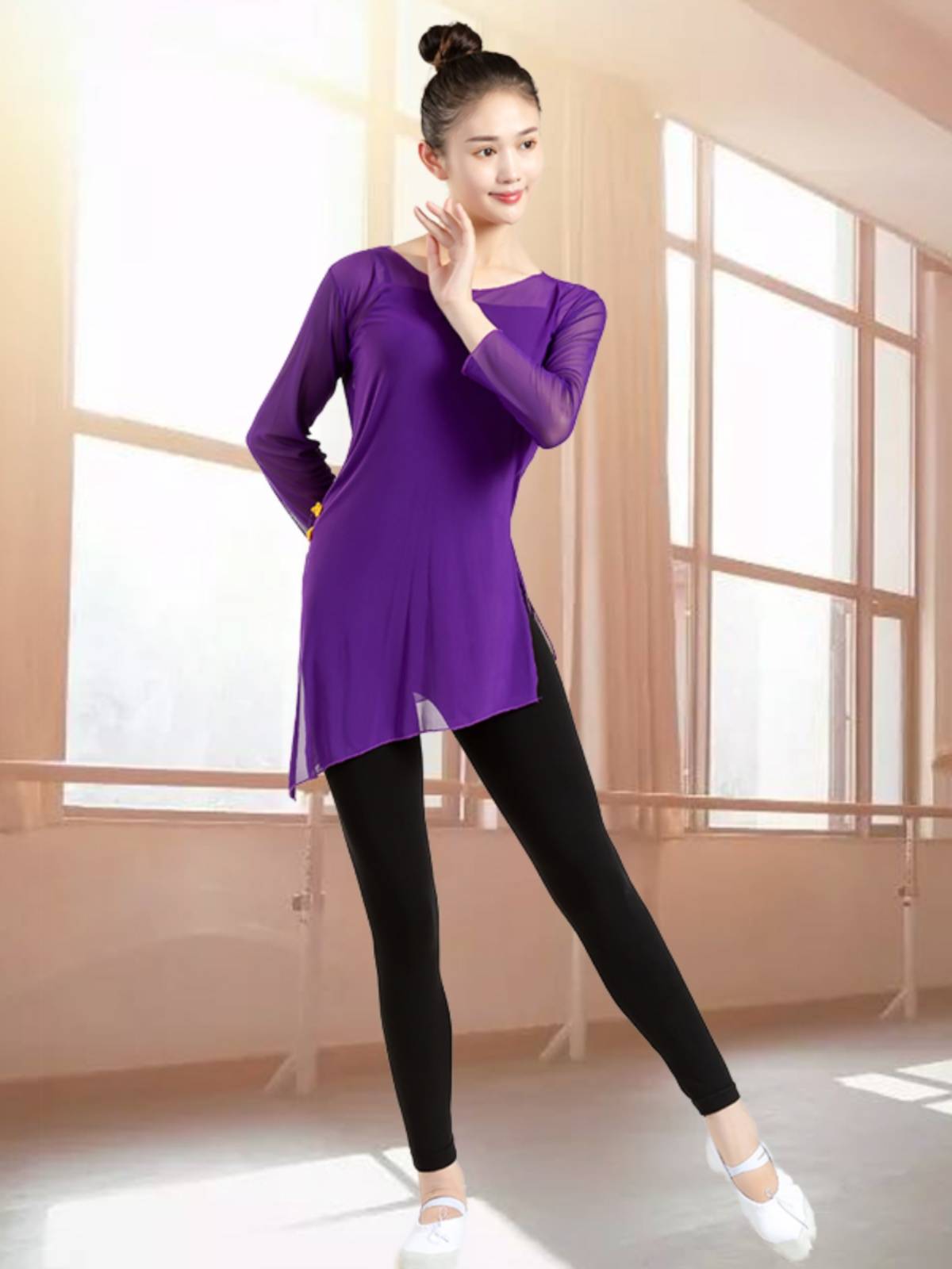 New classical dance gauze training exercises adult top female art test yoga national dance elastic performance service
