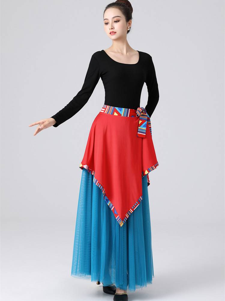 Yunshang Plaza Dance Tibetan Dance Skirt National Storm Dance Server 720 degrees big swing skirt Mongolian dance show suit