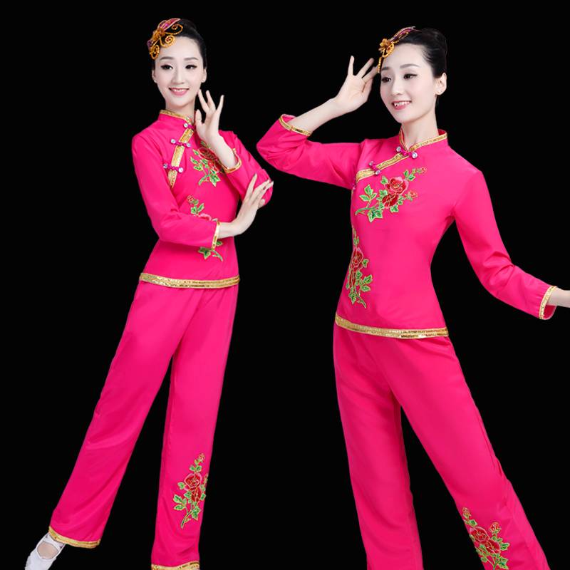 Plaza Dance Fun Yangge Uniform 2024 New Set Fan Dance Drum National Performance Set Dance Set