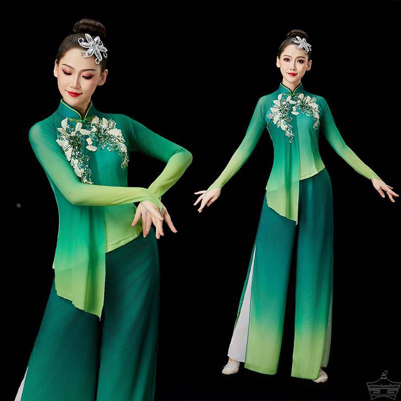 Classical dance service Jiaozhou Yangge performance service Chinese dance nation 2024 new gradient fan dance watch show