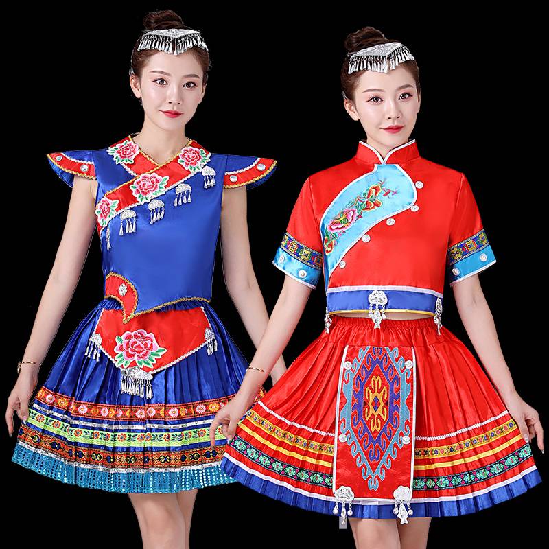 National Performance Clothing Female Dance Service Miao people Yunnan Guangxi Zhuang Yao people March Three Dai National Performance Service