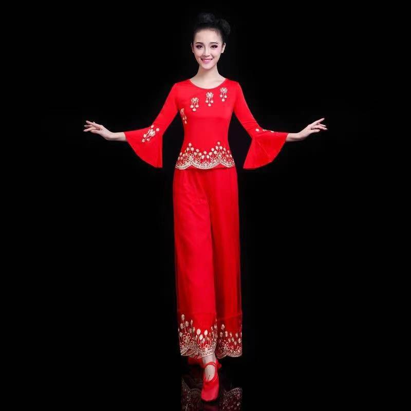 New Square dance set Yangge clothing classical dance fan dance national dance performance clothing