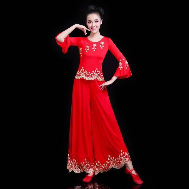 New Square dance set Yangge clothing classical dance fan dance national dance performance clothing
