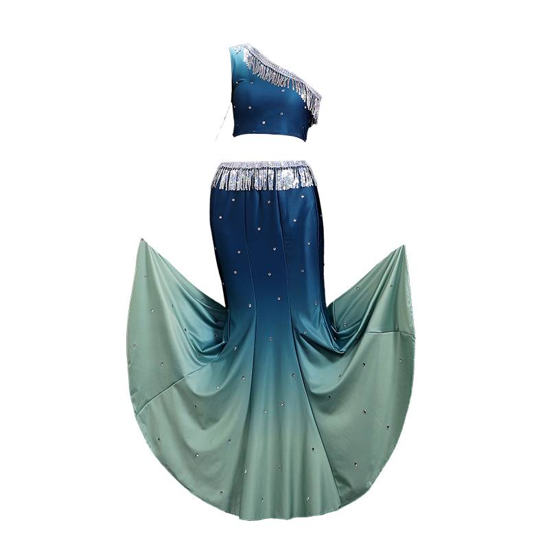 Dai dance performance service women's art test package hip fishtail skirt children's Dai dance half -body practice skirt national performance service