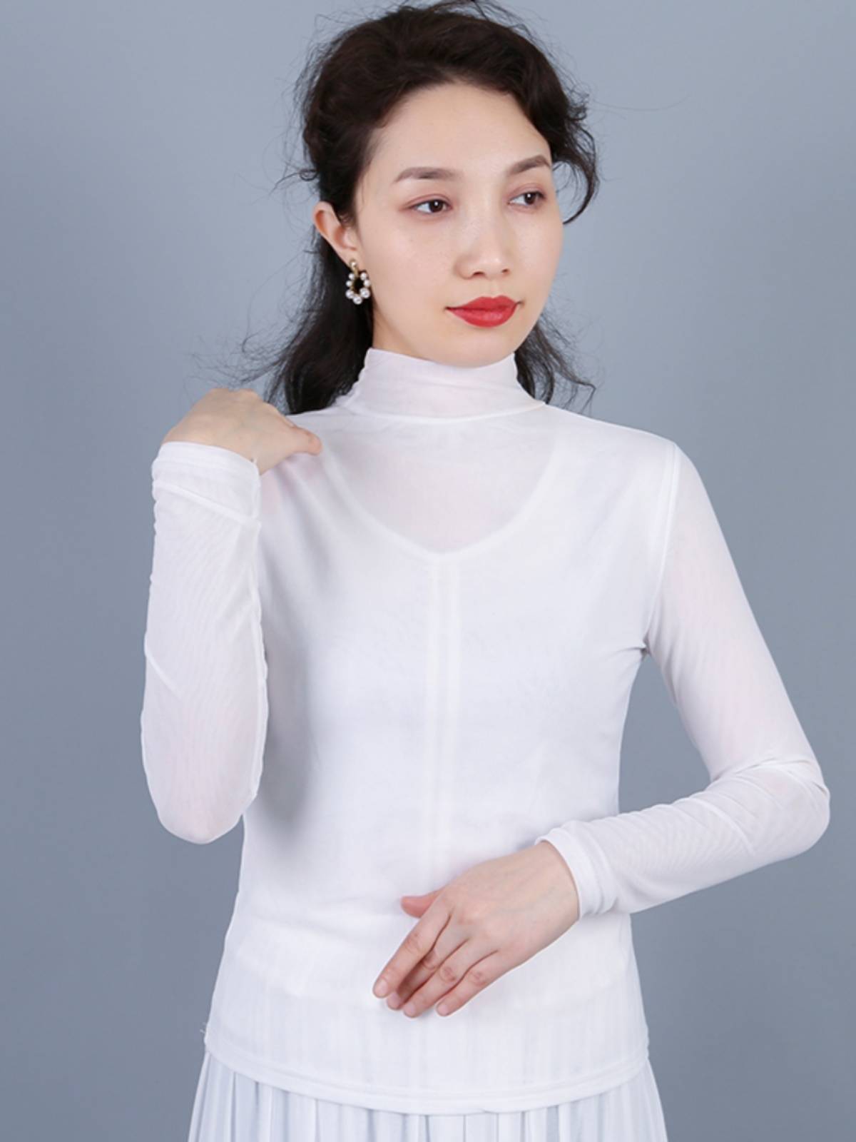 National Dance Classical Dance Practice Service Spring and Summer Summer Net Tournament Breaths, Xinjiang Dance Dance Bottom Shirts Bargaining Pure Color