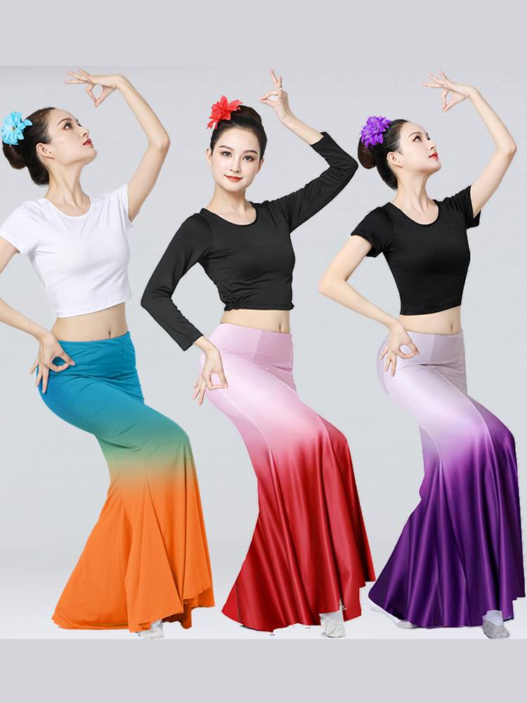 Dai dance clothing performance service female peacock dance bag hip skirt skirt fishtail skirt skills test skirt performance clothing