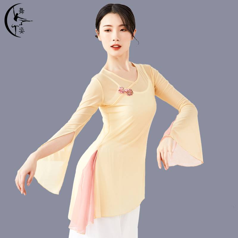 Dance practice clothes female summer Chinese national classical dance body rhyme gauze, elegant top teacher, special shape clothing