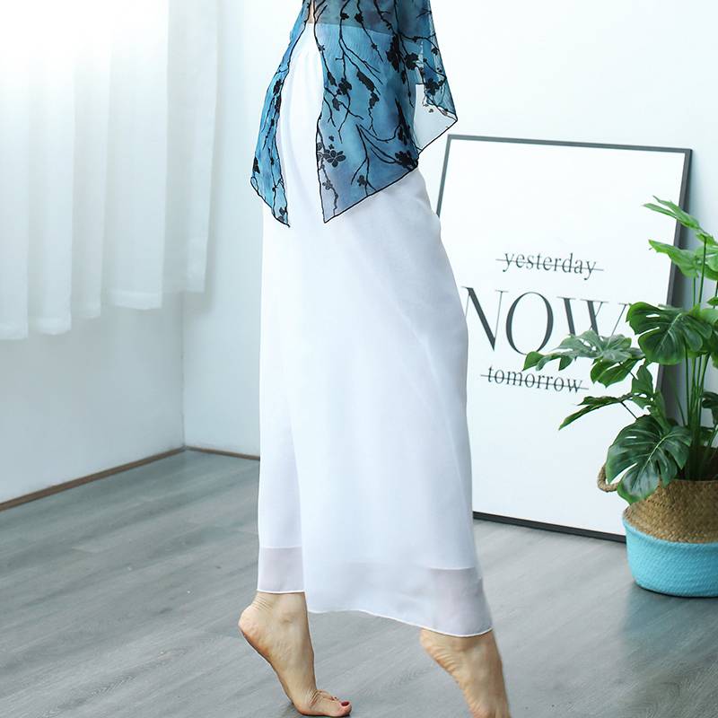 Chinese classical dance cheongsam practice clothes flowing gauze national dance wide -leg pants group training table performance clothing