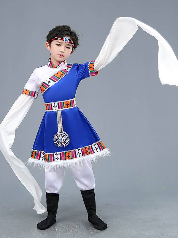 Children's Day Children's Day Summer Tibetan Dance Performance Care Kindergarten Mongolian Mongolian Boy Mongolian Performance Clothing