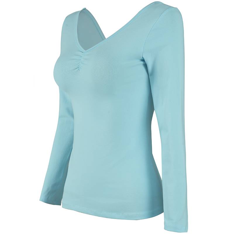 Dance practice service adult long -sleeved V -neck dance service female adult dancing clothes ballet body clothes