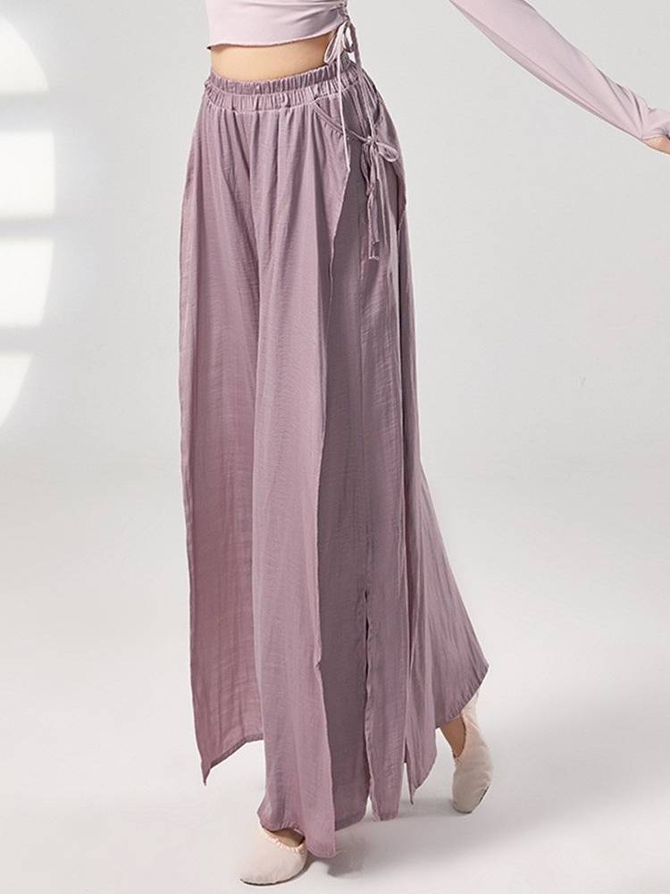 Chinese style national dance exercise pants elegant performance service department, double -layer art test training classical dance pants girl