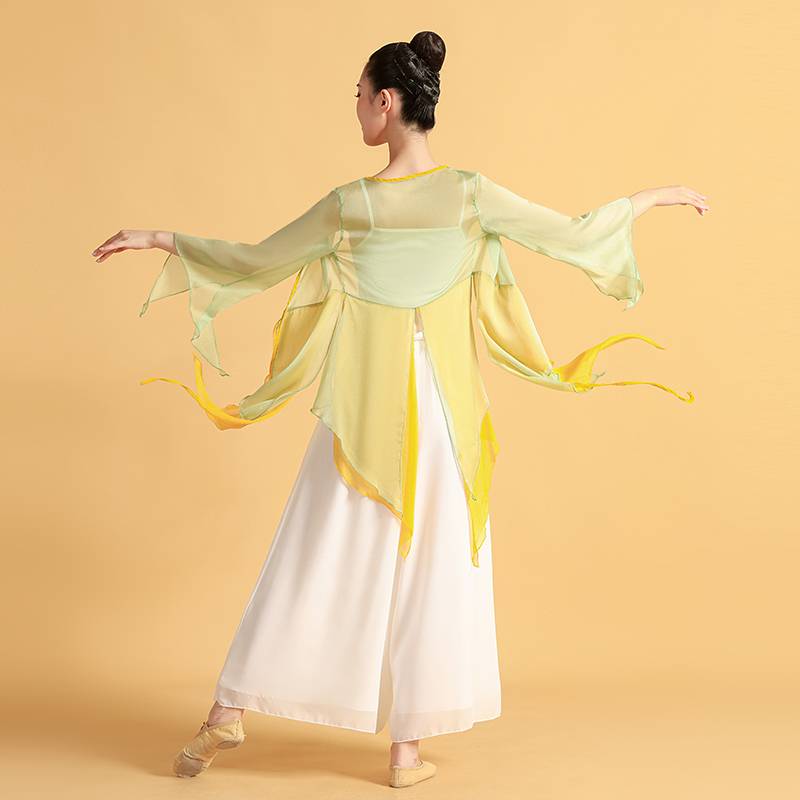 Classical dance body rhyme yae practice clothes, colorful lace cardigan, elegant and immortal Chinese national dance performance dance service
