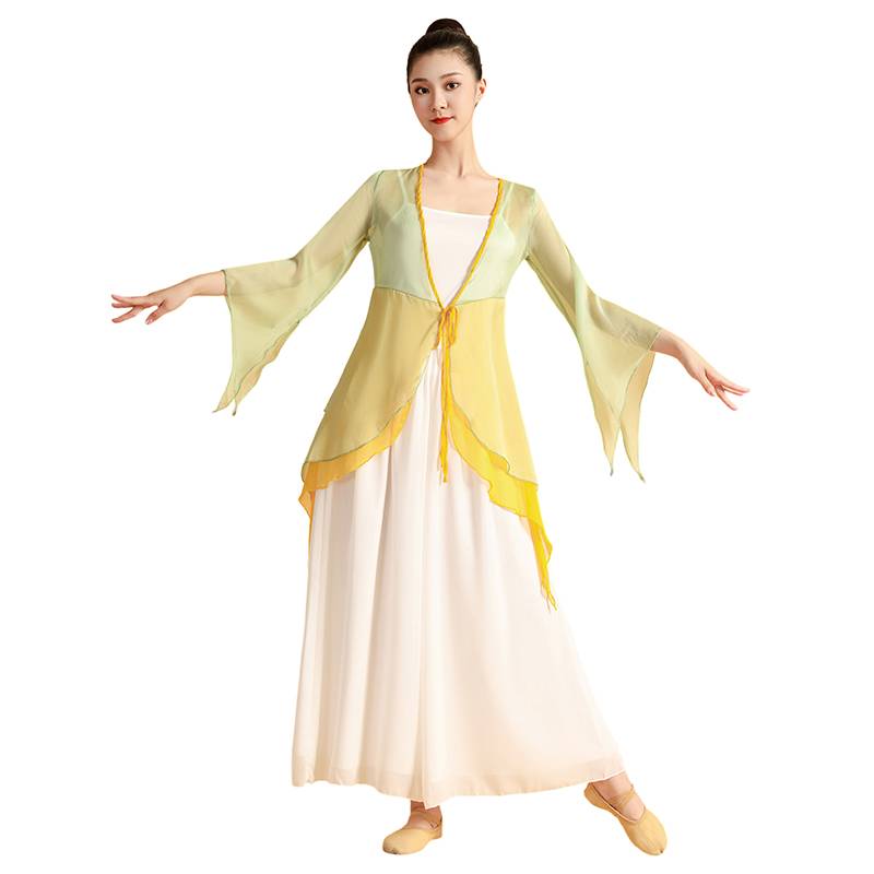 Classical dance body rhyme yae practice clothes, colorful lace cardigan, elegant and immortal Chinese national dance performance dance service