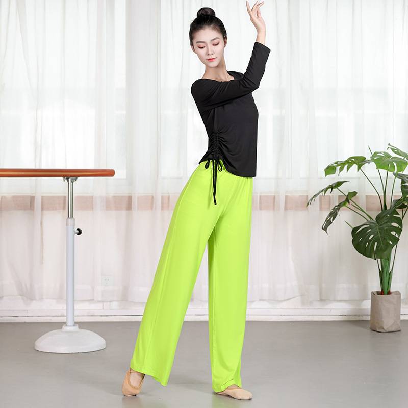 Fat mm large size dance service female dance -shaped body exercise uniform loose national dance classical dance base training service students V -neck