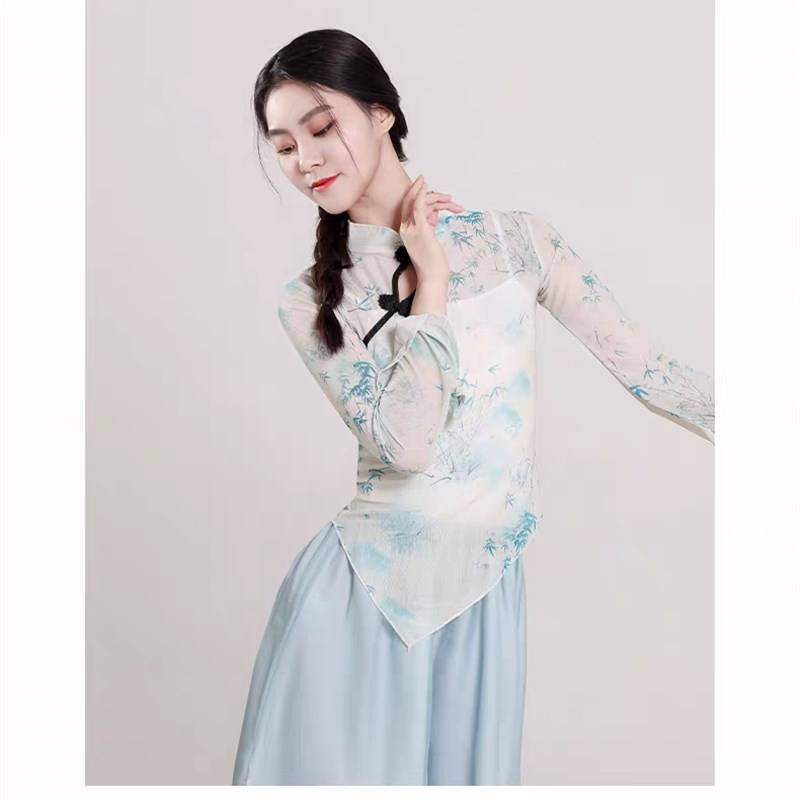 Classical dance body rhyme yae, autumn and winter long sleeve training, national dance watch show, training art test dance suit