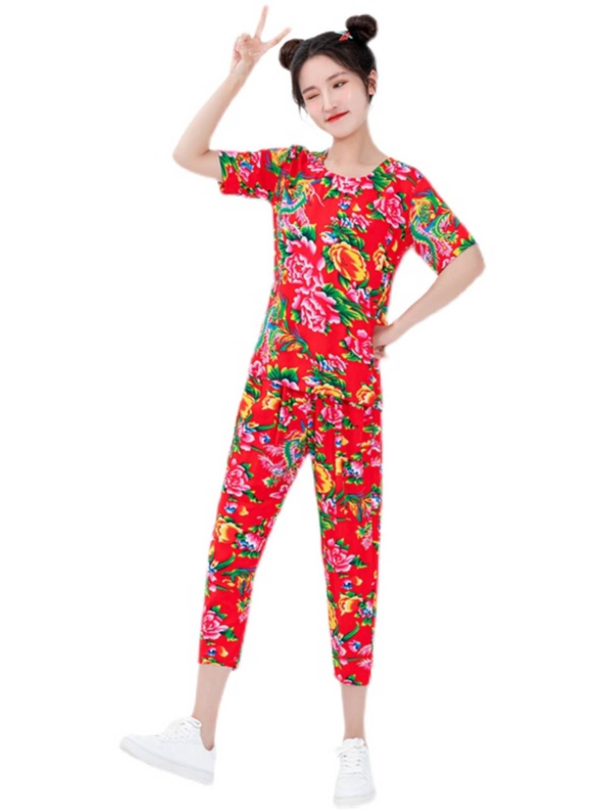 2023 Silk Fashion Northeast Dahua cloth clothing pajamas long -sleeved long -sleeved ethnic trend hip -hop dance clothing