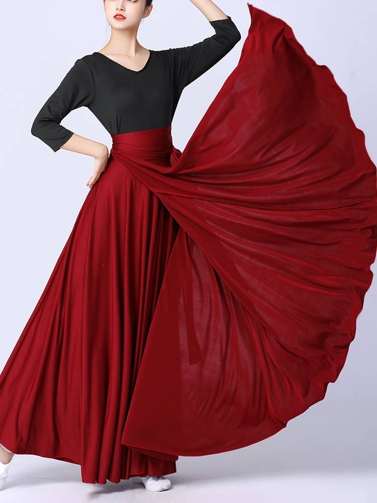 Mongol dance dress girl Mangjia performance dress practice dress with Tibetan Xinjiang square dance dress