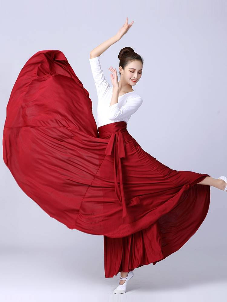 Mongol dance dress girl Mangjia performance dress practice dress with Tibetan Xinjiang square dance dress