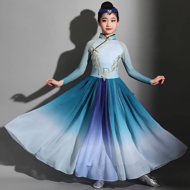 Children's Mongolian Performance Service National Wind Mongolian Dance Clothing Girls Mongolian Mongolian New Mongolian Dance Exercise Skirt Girl