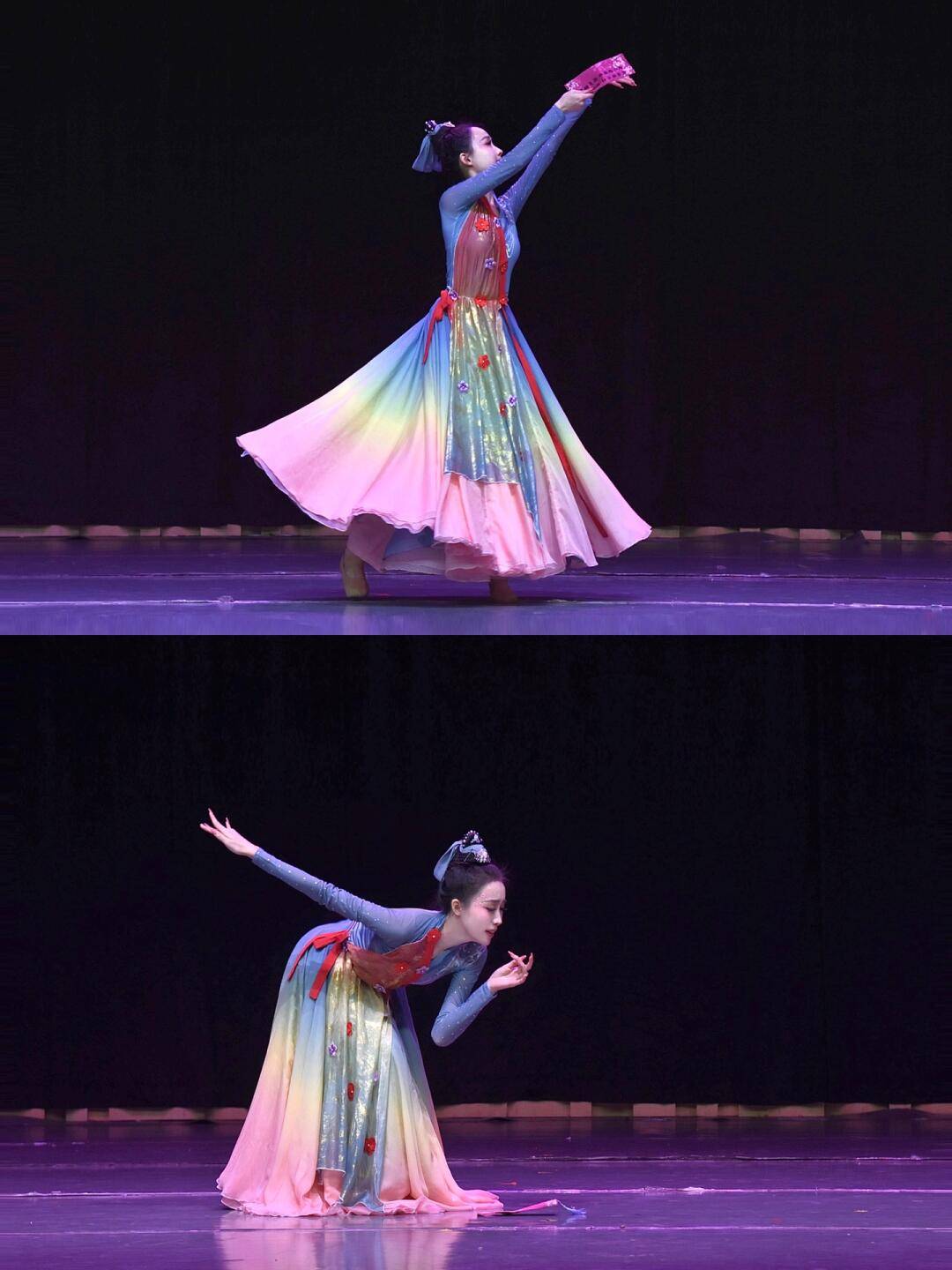 Peach Blossom Dance Performance Services Chinese Style Drives Women's Dance Costumes Flower Gradient Skirt National