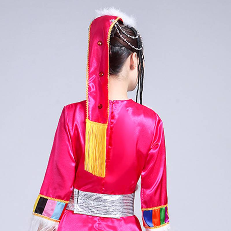 Tibetan heads and female braids and ethnic minority stage costumes hand-made Tibetan heads and flowers