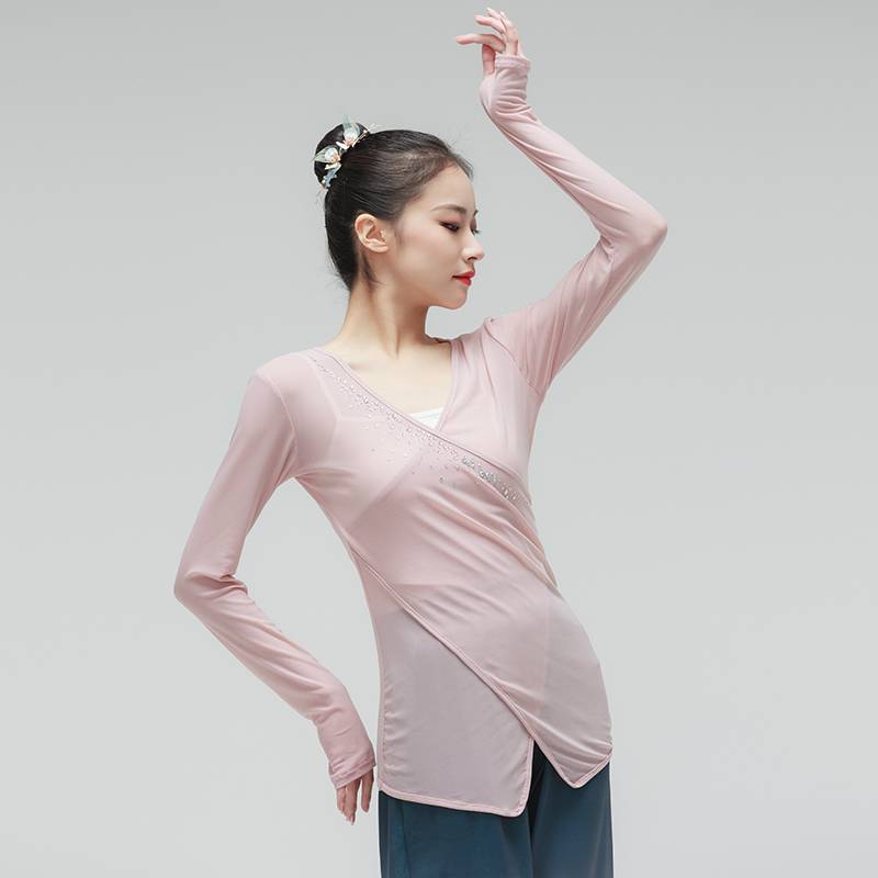 Classical dance practice suit refers to the top of the top of the Chinese style national dance body rhyme net gauze female adult art test