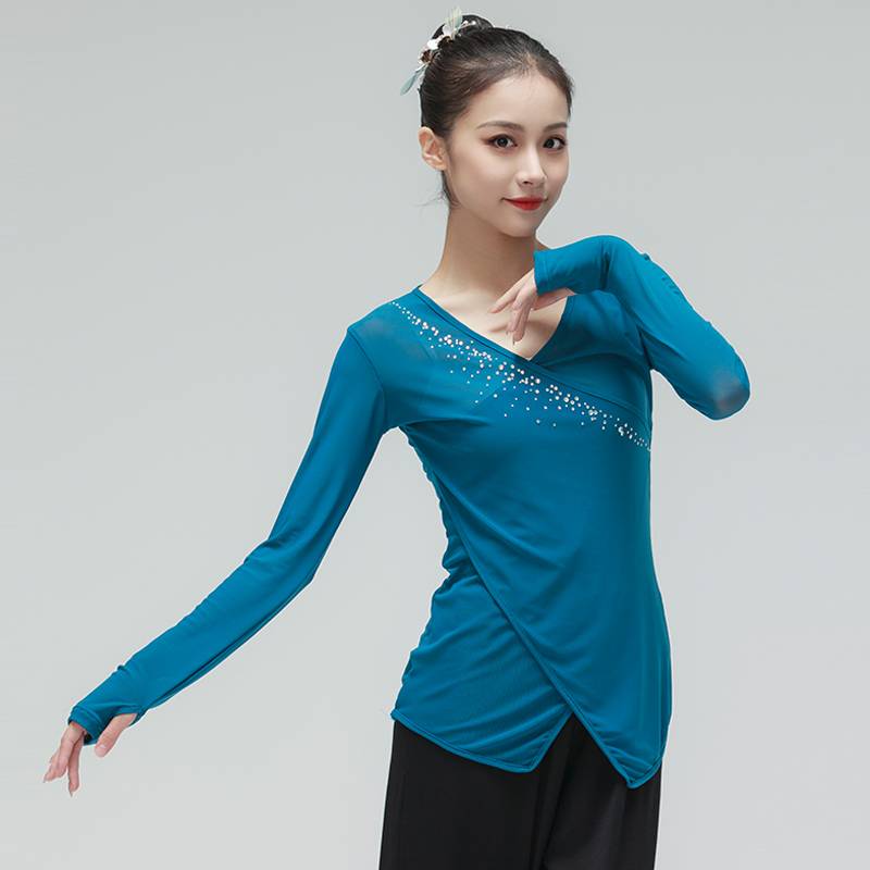 Classical dance practice suit refers to the top of the top of the Chinese style national dance body rhyme net gauze female adult art test