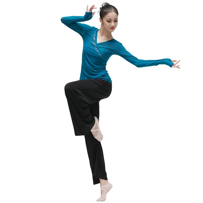 Classical dance practice suit refers to the top of the top of the Chinese style national dance body rhyme net gauze female adult art test