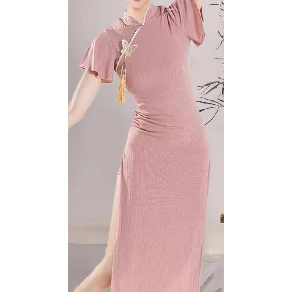 Xia classical dance cheongsam dance service Chinese ethnic style dance clothing, elastic body rhyme new practice performance clothing girl