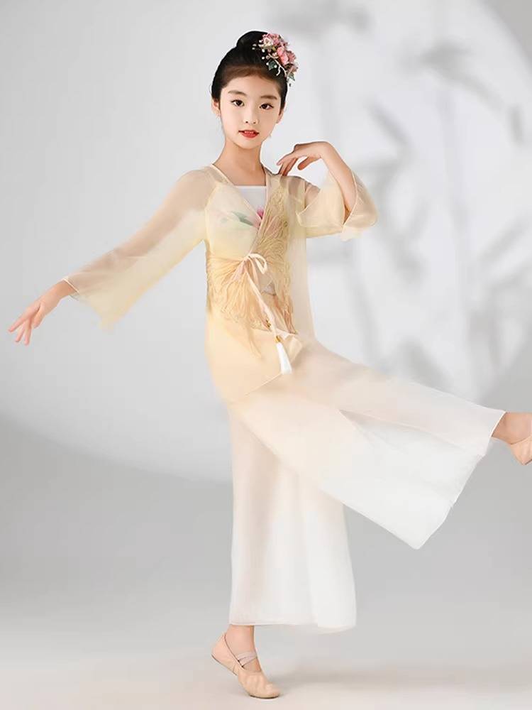 Children's classical dance clothes gauze elegant dance dance service young children's practice service Chinese style dance body rhyme performance service