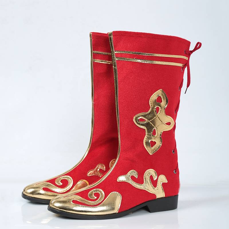 Mongolian Boots Tibetan Dance Show with 56 new minority stage shoes