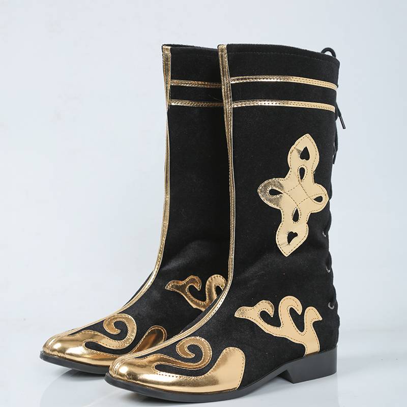 Mongolian Boots Tibetan Dance Show with 56 new minority stage shoes