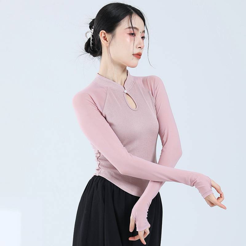 Classical dance service temperament slim gauze sleeve top Chinese style modern dance nation dance clothing practice service girl