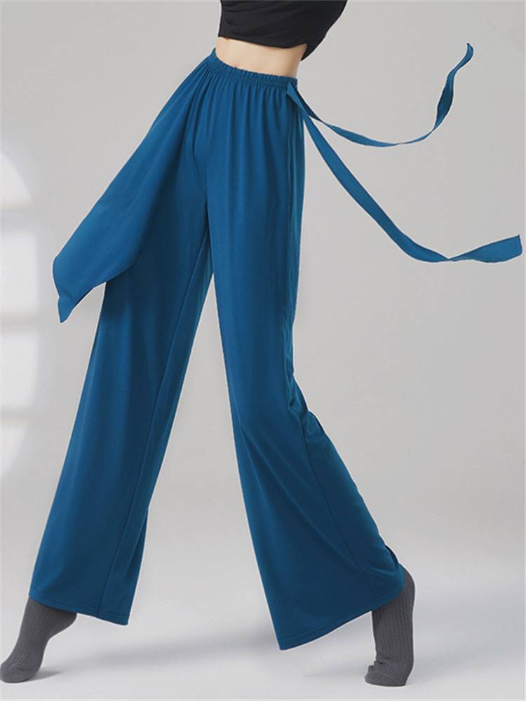 2024 new loose adult ribbon Modern Dance Chinese Dance Classical Dance Pants Pine Dress Clothing Wide Leg Pants Children